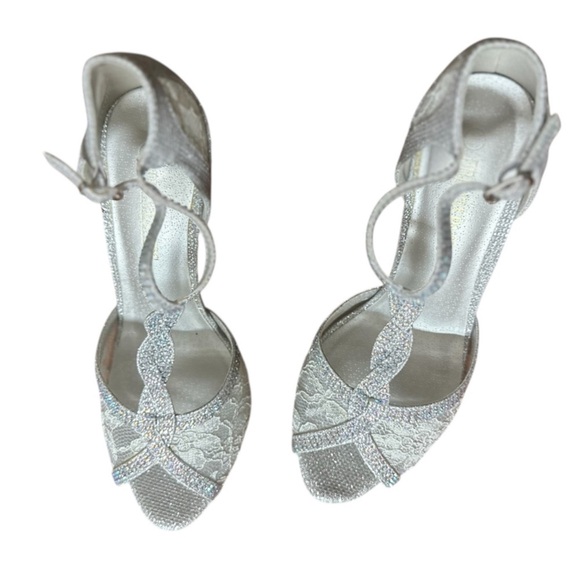 Dream Pairs Elegant Silver Sparkling Women’s High Heel Platform Dress Sandals - Picture 7 of 11